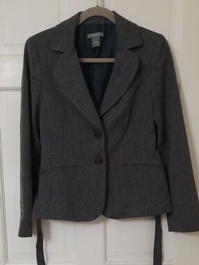 Ann Taylor Dark Charcoal Two-Button Tailored Blazer